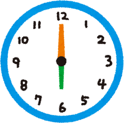 Hand Drawn Illustration of a Clock Showing 6:30