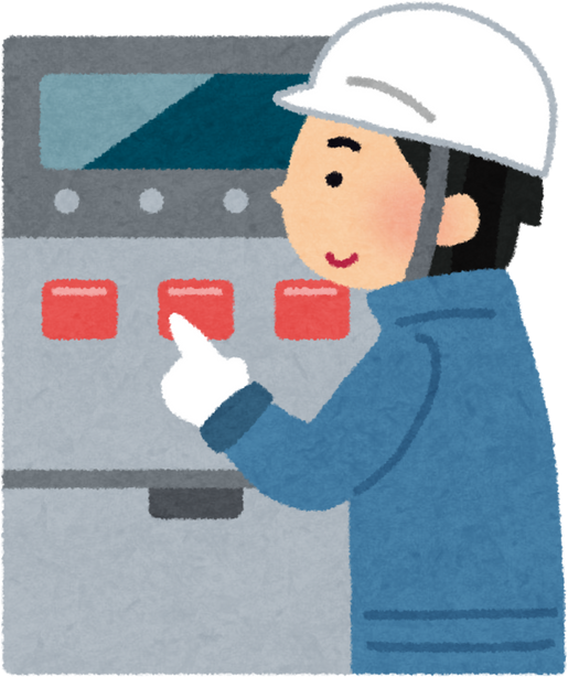 Illustration of Factory Worker Operating Machinery