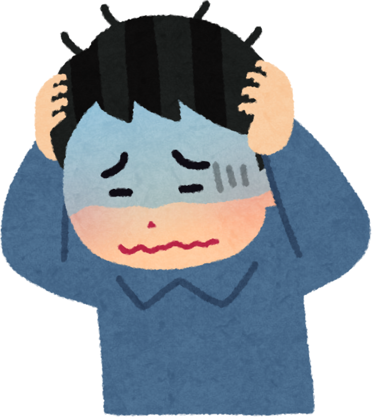 Illustration of a Stressed Man Holding His Head