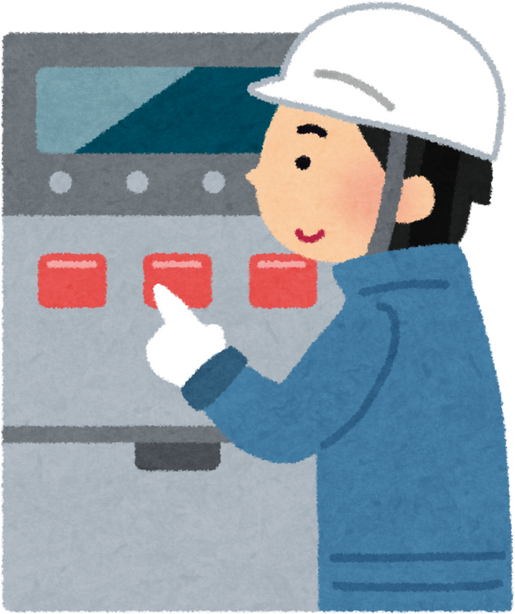 Illustration of Factory Worker Operating Machinery